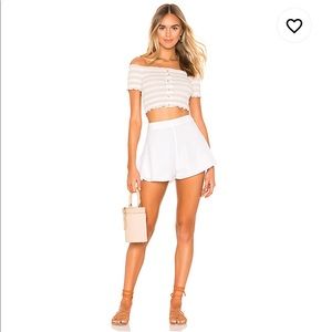 Revolve- Superdown Cory Flutter Shorts in White- S